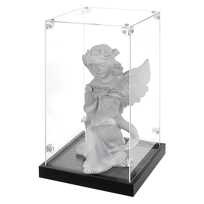 Vitrines en acrylique pour figurines avec socle noir, pour les chiffres, rectangle