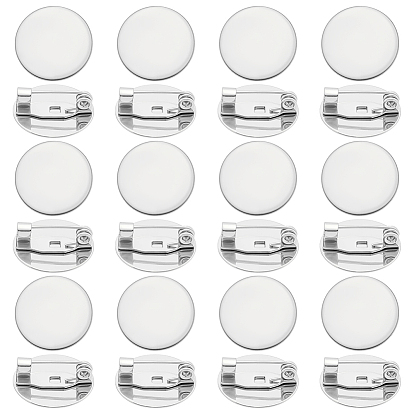 40 шт. 304 оправы для кабошонов из нержавеющей стали для брошей, плоско-круглые