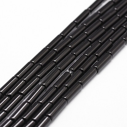 Бусины из натурального черного оникса, класс А, окрашенная и подогревом, колонка