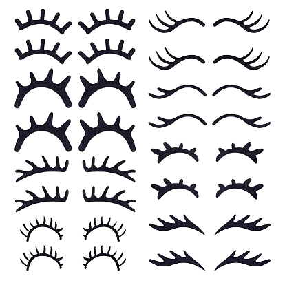96Pcs 8 Styles Felt Craft Doll Eyelash, for DIY Doll Toys Puppet Plush Animal Making