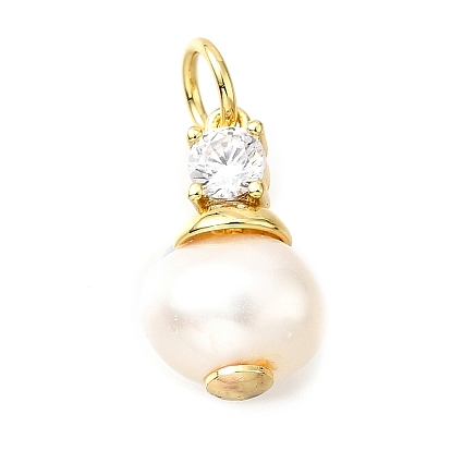 Латунный микропаве прозрачный кубический цирконий с натуральными жемчужными подвесками, круглые подвески, без свинца и без кадмия, стойки покрытие, долговечный, с целью перехода в кольце