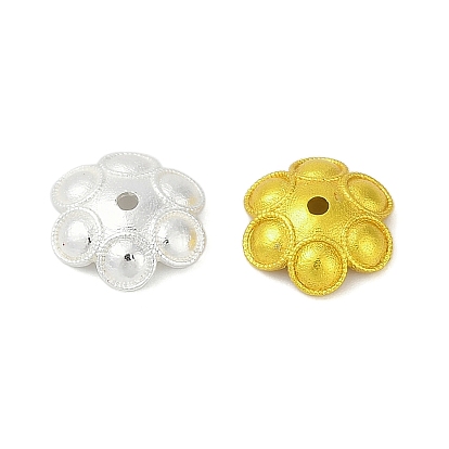 Шапочки и конусы для бусин, латунные, долговечный, стойки покрытие, 6-лепестков цветка