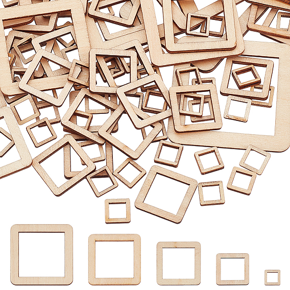 105шт. 5 виды необработанной древесины, полые квадратные стружки