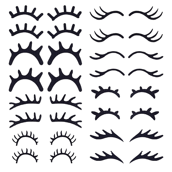 96Pcs 8 Styles Felt Craft Doll Eyelash, for DIY Doll Toys Puppet Plush Animal Making