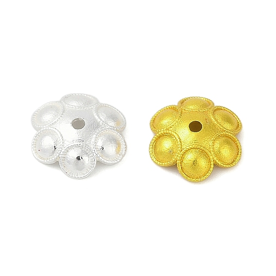 Шапочки и конусы для бусин, латунные, долговечный, стойки покрытие, 6-лепестков цветка