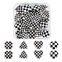40Pcs 4 Style Opaque Resin Cabochons, Mixed Shapes with Grid Pattern