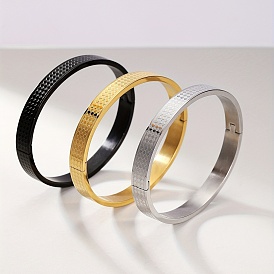 Европейско-американские 201 браслеты из нержавеющей стали с шарнирным креплением для мужчин и женщин, ромб узор с