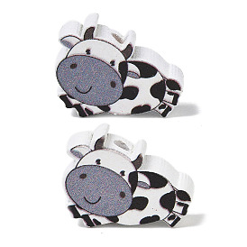 Printed Schima Wood Beads, Cow, Spray Paint