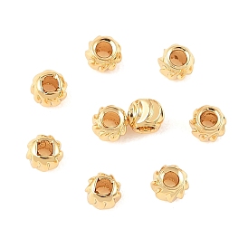 SHEGRACE Brass Spacer Beads, Cadmium Free & Nickel Free & Lead Free, Round, Curved
