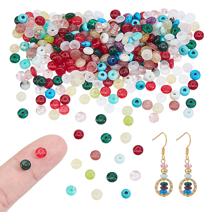 Натуральные и синтетические смешанные каменные бусы пряди, рондель