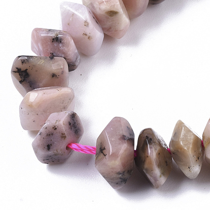 Natural Pink Opal Beads Strands, Nuggets, Faceted