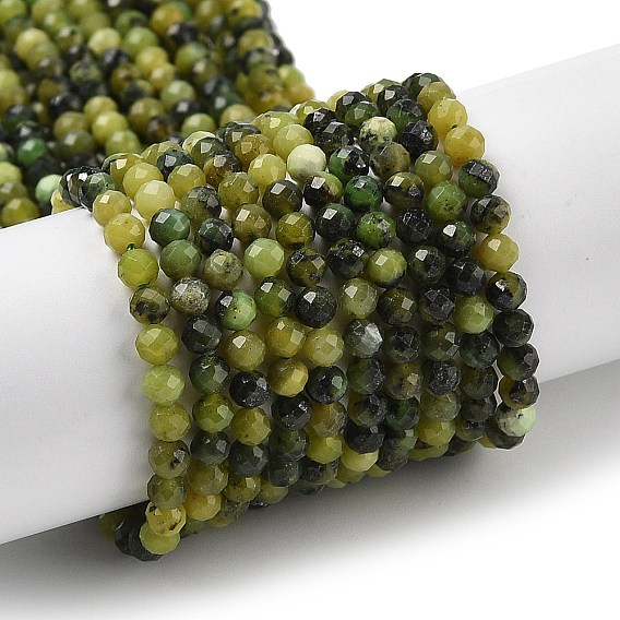 Природного нефрита нитей бисера, граненые, круглые