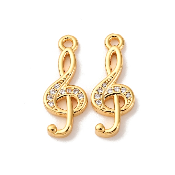 Латунные микро проложить кубического циркония подвески, музыкальная нота, долговечный, без никеля 
