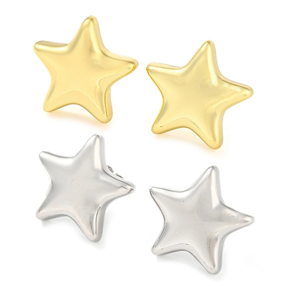 Серьги-гвоздики со звездами из латуни, долговечный, без кадмия и без свинца