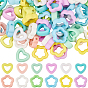 100шт 2 стили акриловая бусина рамка, Сердце & цветок