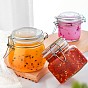 Transparent Glass Storage Jar with Airtight Clip Lid, Column, for Pickling, Preserving, Canning, Dry Food Storage