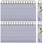 30Pcs Non-Woven Fabric Keychains, Rectangle, with Alloy Split Key Ring, Platinum