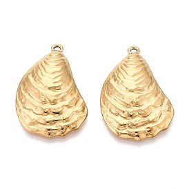 304 Stainless Steel Pendants, Shell Shape Charm, Ion Plating(IP)