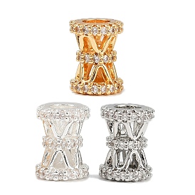 Латунь микропаве прозрачный кубический цирконий европейский бисер, бусины с большим отверстием, без кадмия, без никеля и без свинца, колонка