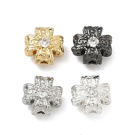 Латунные прозрачные бусины из кубического циркония, без кадмия и без свинца, стойки покрытие, долговечный, крестик