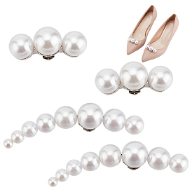 2 пары 2 стили пряжки для обуви из сплава, съемные пластиковые бусины для обуви с имитацией жемчуга