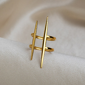 Параллельная линия 304 открытые кольца-манжеты из нержавеющей стали для женщин