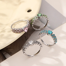 Alloy Rhinestone Plain Band Rings