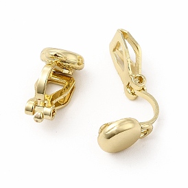 Alloy Clip-on Earring Findings, with Horizontal Loops, Flat Round