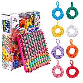 Craft Loop Weave Loom Toy Yarn Craft Set, with Loom, Yarn, Crochet Hook, Needle, for Kid