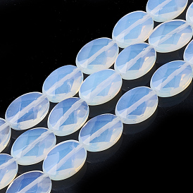Perles opalite brins, facette, ovale