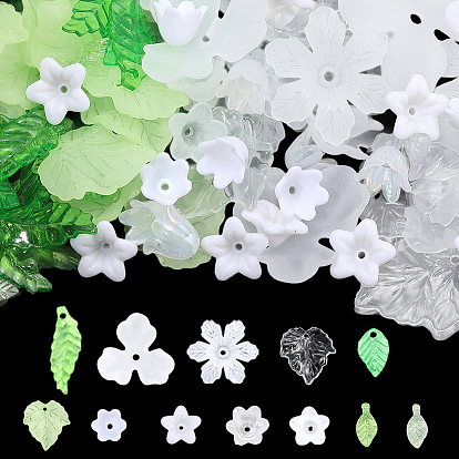 420 шт 12 стили акриловые подвески, листьев и цветов