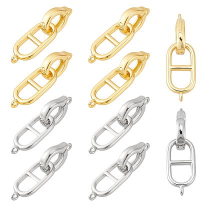 10шт. 2 цвета латунь раскладывающиеся застежки, овальное и круглое кольцо