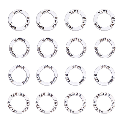 Tibetan Style Alloy Linking Rings, Ring with Word