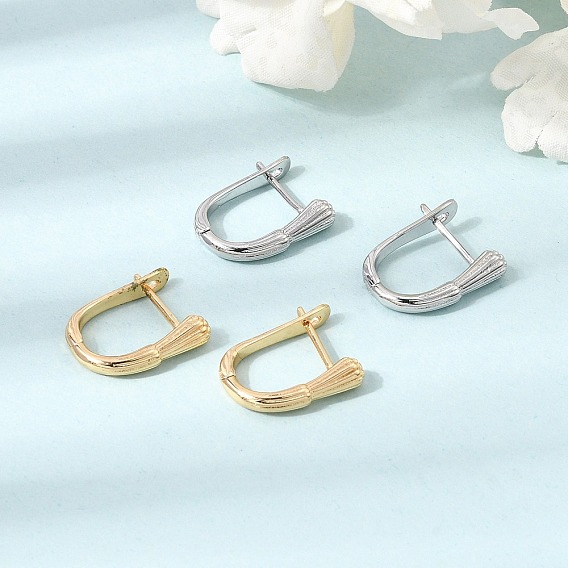 Brass Hoop Earrings for Women, Oval