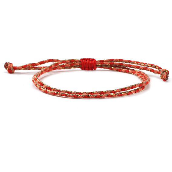 Регулируемые двухслойные плетеные браслеты из нейлоновой нити в китайском стиле для женщин и мужчин.