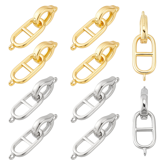 10шт. 2 цвета латунь раскладывающиеся застежки, овальное и круглое кольцо