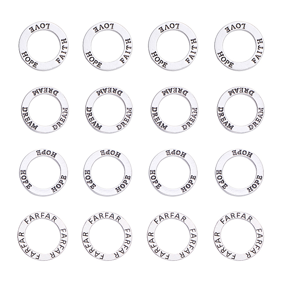 Tibetan Style Alloy Linking Rings, Ring with Word