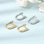 Brass Hoop Earrings for Women, Oval