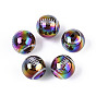 Непрозрачные акриловые бусины с УФ-покрытием, радужный, регби