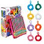 Craft Loop Weave Loom Toy Yarn Craft Set, with Loom, Yarn, Crochet Hook, Needle, for Kid