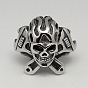 304 Edelstahl Piraten-Stil Schädel breite Ringe