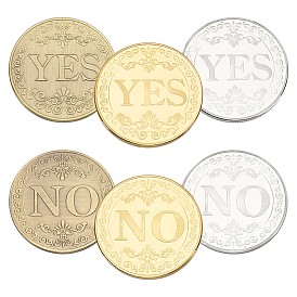 6шт 3 цвета железо да нет решение монеты, с пластиковыми упаковочными коробками