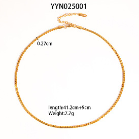 304 цепочки-коробки из нержавеющей стали для унисекс, реальный 18 k позолоченный