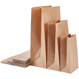 Nbeads Kraft 30Pcs 3 Style Paper Bags, with 30Pcs Paper Price Tags and 1Bundle Jute Cord