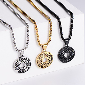 Ретро-панк хип-хоп унисекс дара узел 304 ожерелья с подвесками из нержавеющей стали