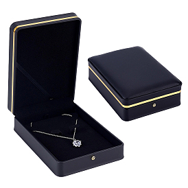 Coffrets cadeaux à rabat en simili cuir uni, boîtes ensemble de bijoux, carré rectangle