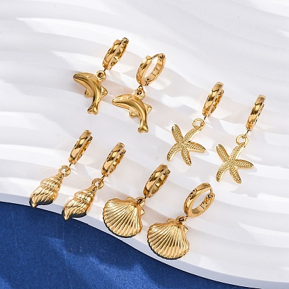 Серьги из 304 нержавеющей стали, реальный 18 k позолоченный