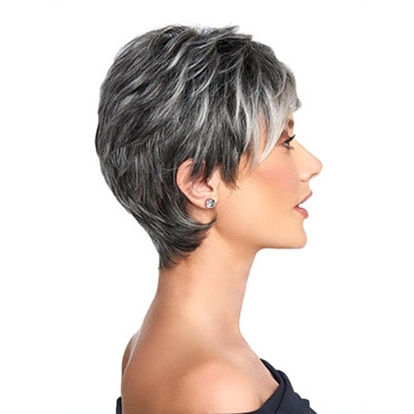 Fashion Ombre Short & Straight Wig, Heat Resistant High Temperature Fiber, Women Daily Party Hairpiece