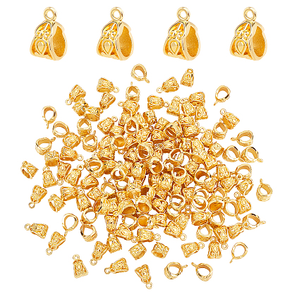 Tibetan Style Zinc Alloy Tube Bails, Loop Bails, Scarf Bail Beads, Lead Free & Cadmium Free