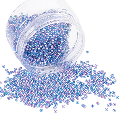 Rainbow Acrylic Imitation Pearl Beads, Gradient Mermaid Pearl Beads, No Hole, Round